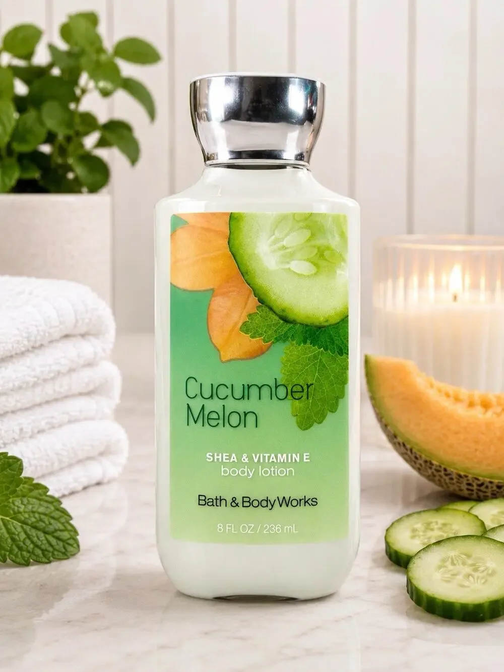 Bath & Body Works Cucumber Melon Shea & Vitamin E Body Lotion 8 Oz New